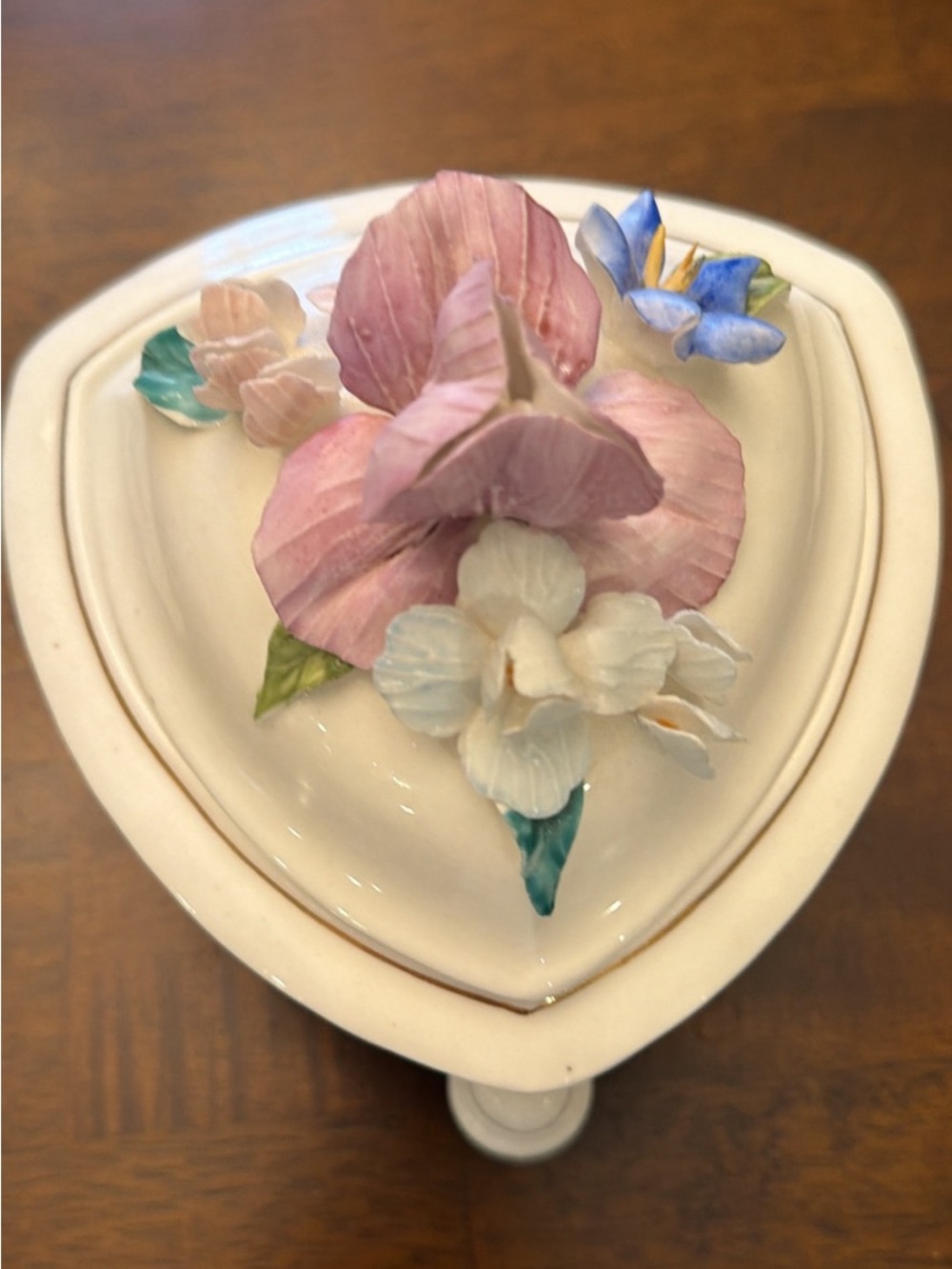 Porcelain Floral Heart Trinket Box